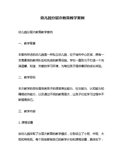 幼儿园分层次教育教学案例