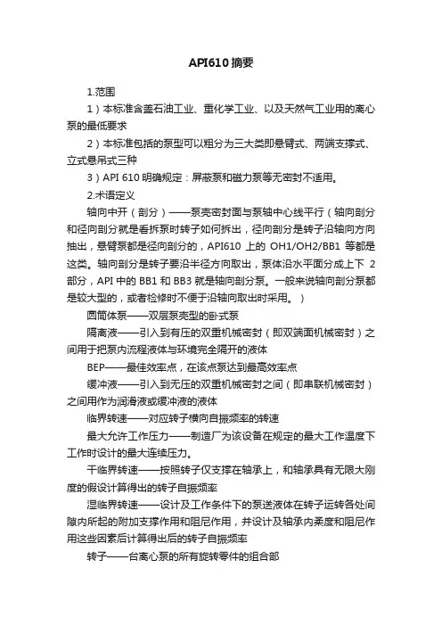 API610摘要
