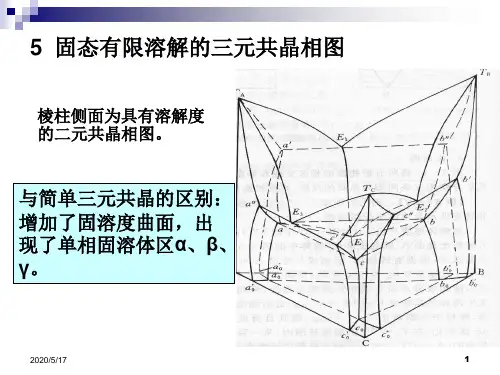 13三元相图及凝固组织-有固溶度变化共晶相...