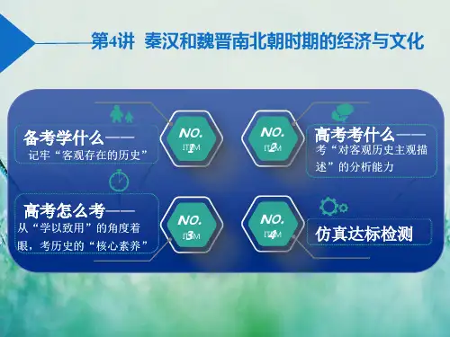 高考历史总复习通史版课件第4讲 秦汉和魏晋南北朝时期的经济与文化