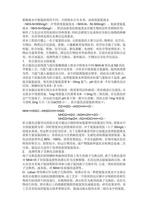 氨氮废水处理