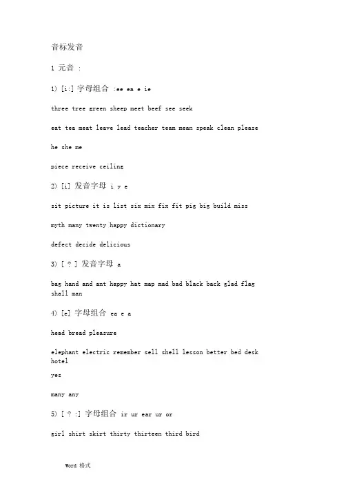 英语常见字母组合发音大全
