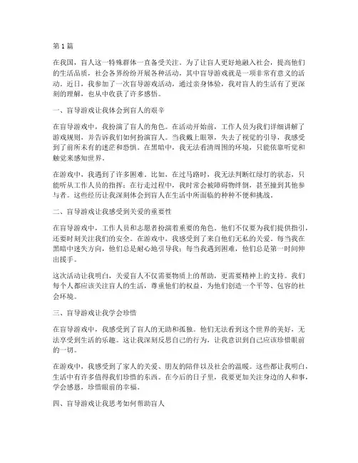 盲导游戏感悟心得体会(2篇)