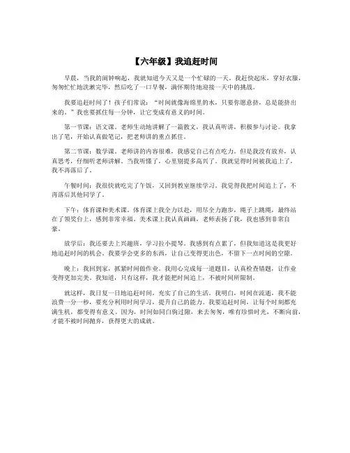 【六年级】我追赶时间