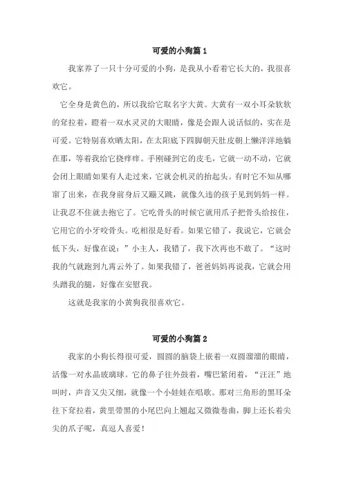 可爱的小狗,350字。作文