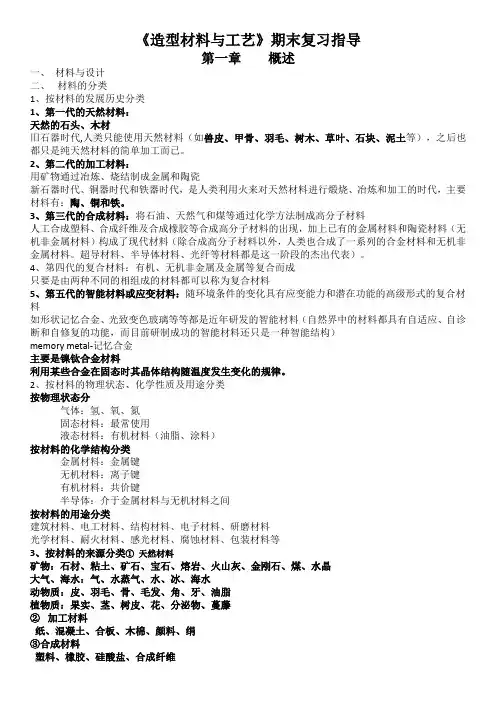 造型材料与工艺