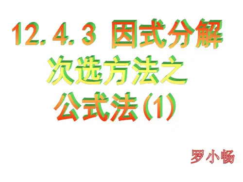 12.4.3因式分解公式法