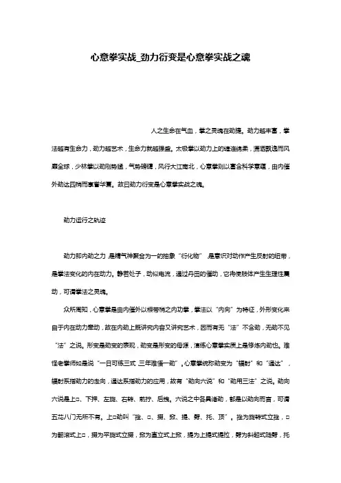 心意拳实战_劲力衍变是心意拳实战之魂