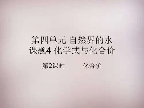 人教版九年级化学上册：《化学式与化合价》课件ppt