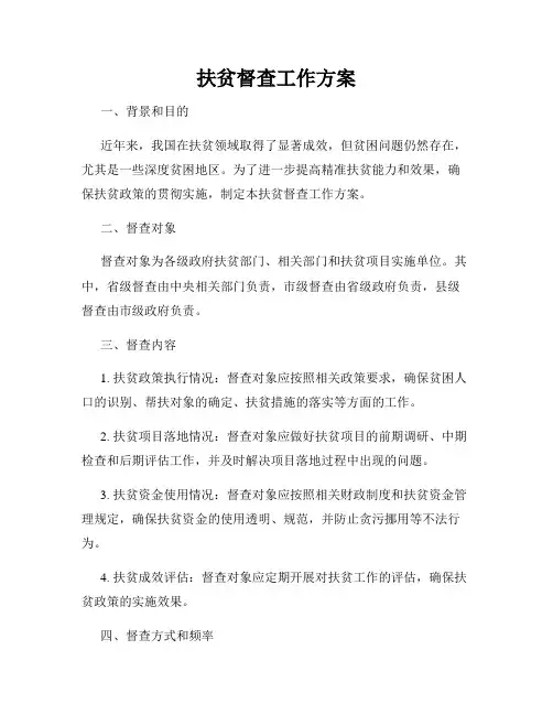 扶贫督查工作方案