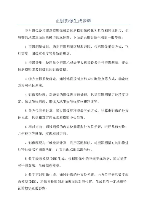 正射影像生成步骤