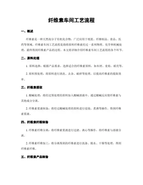 纤维素车间工艺流程