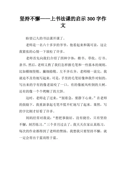 坚持不懈——上书法课的启示300字作文