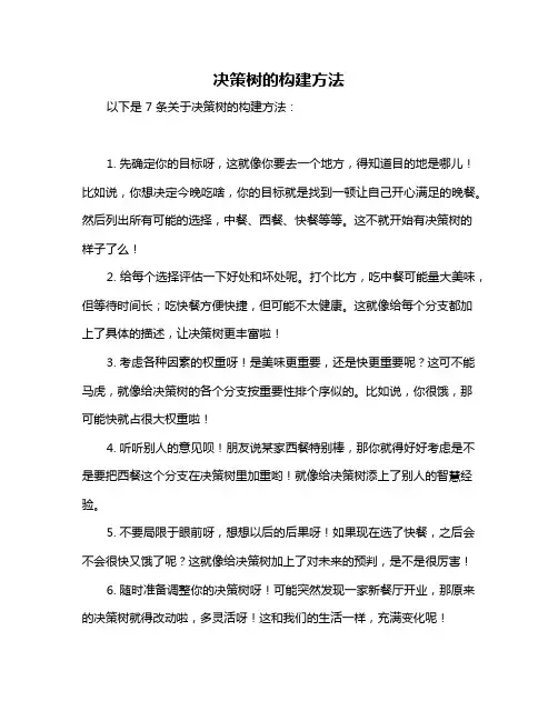 决策树的构建方法