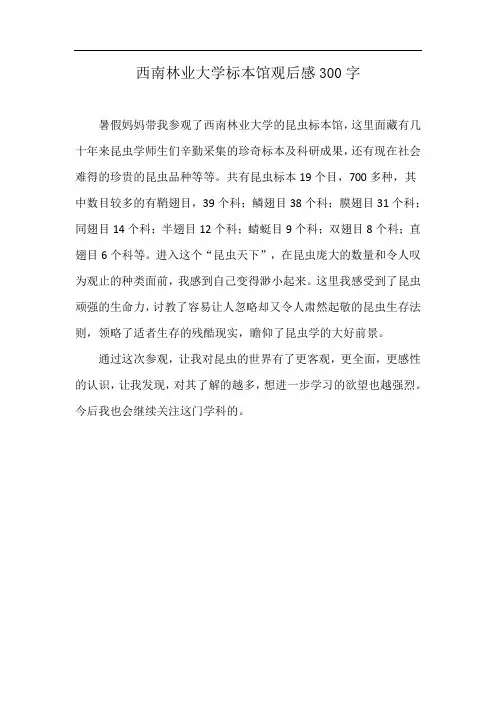 西南林业大学标本馆观后感300字