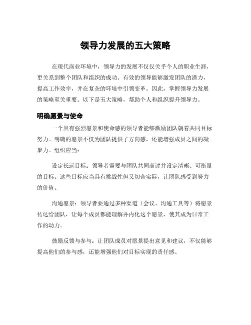 领导力发展的五大策略