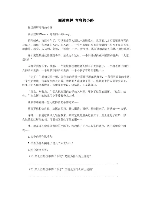 阅读理解 弯弯的小路