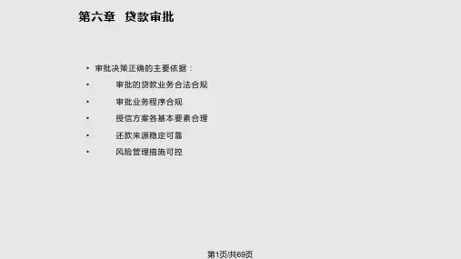 贷款审查审批PPT课件