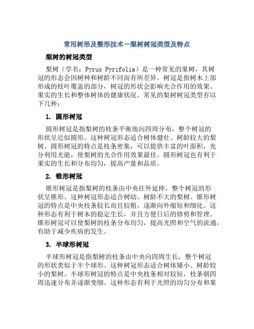 常用树形及整形技术-梨树树冠类型及特点