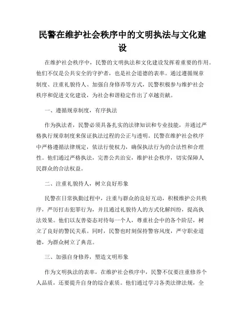 民警在维护社会秩序中的文明执法与文化建设