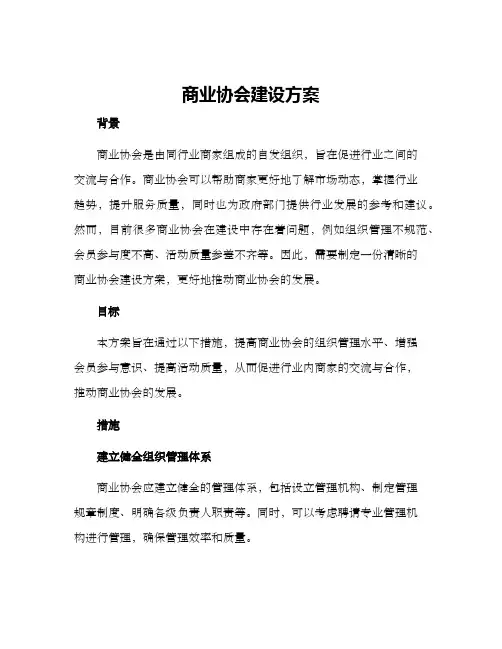 商业协会建设方案