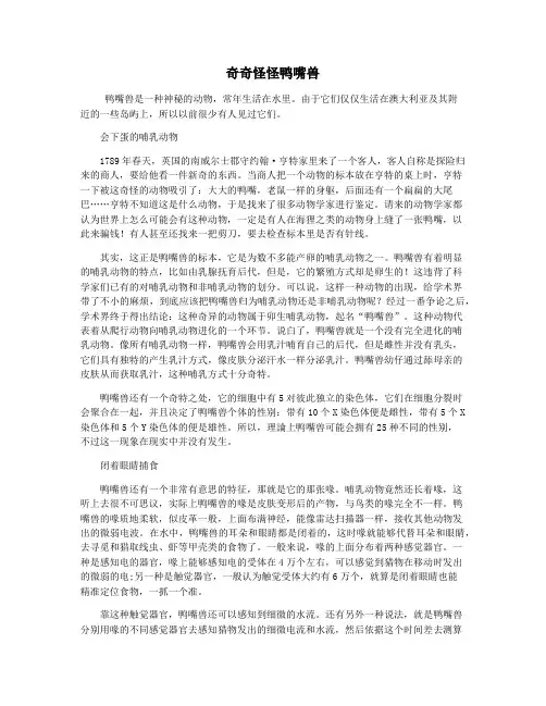 奇奇怪怪鸭嘴兽