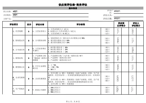 供应商审核检查表-商务