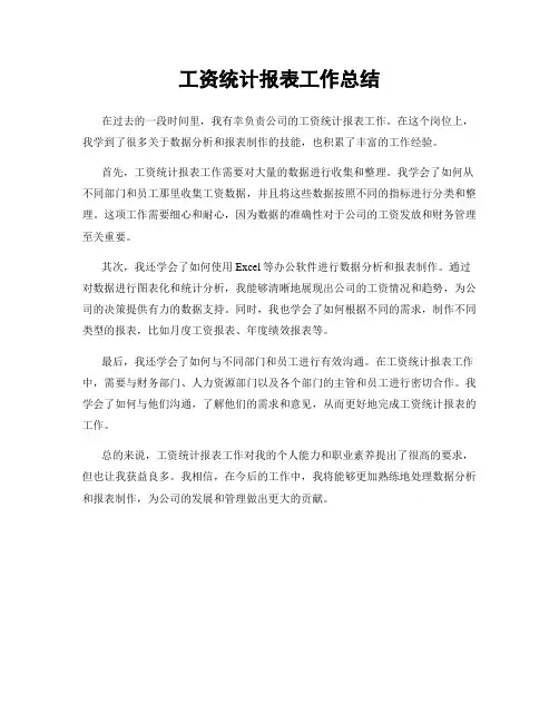 工资统计报表工作总结
