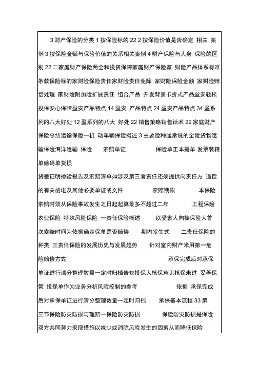 财产保险基础理论和实务操作