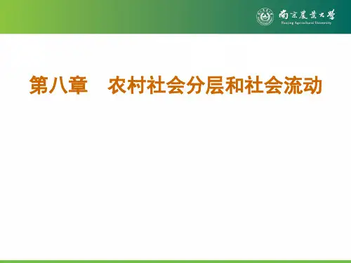 第八章 农村社会分层和社会流动PPT课件