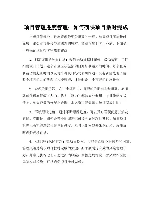 项目管理 进度管理