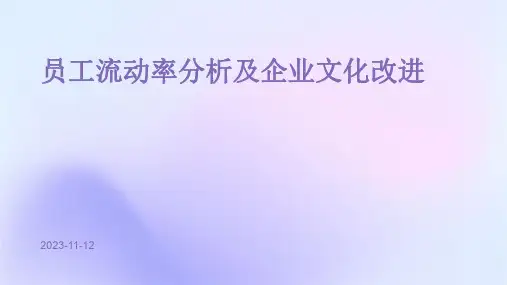 员工流动率分析及企业文化改进