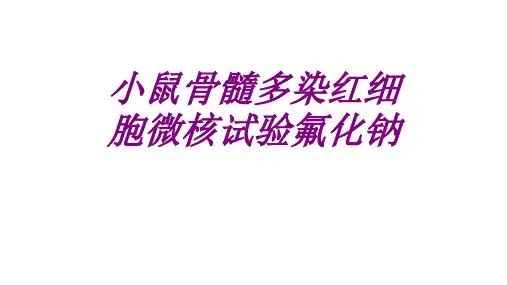 小鼠骨髓多染红细胞微核试验氟化钠PPT培训课件