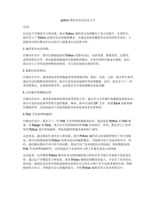 python期末作业总结怎么写