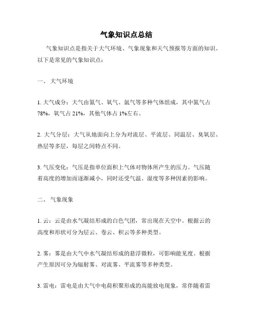 气象知识点总结