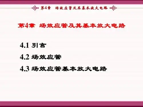 第4章 场效应管及其基本放大电路