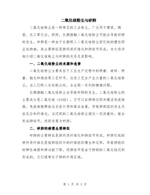 二氧化硅粉尘与矽肺