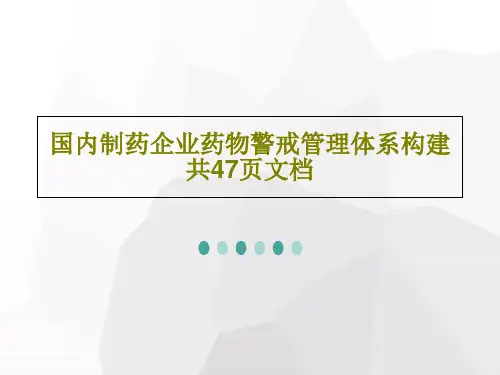 国内制药企业药物警戒管理体系构建共47页文档49页PPT