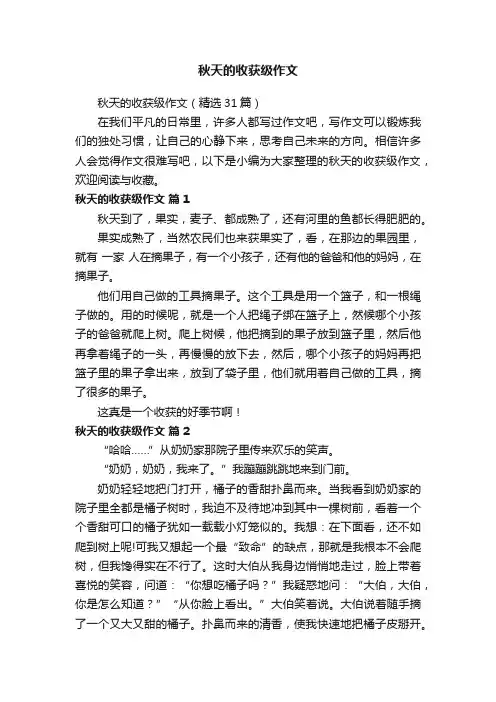 秋天的收获级作文（精选31篇）