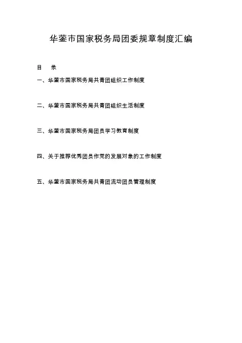 团委规章制度汇编