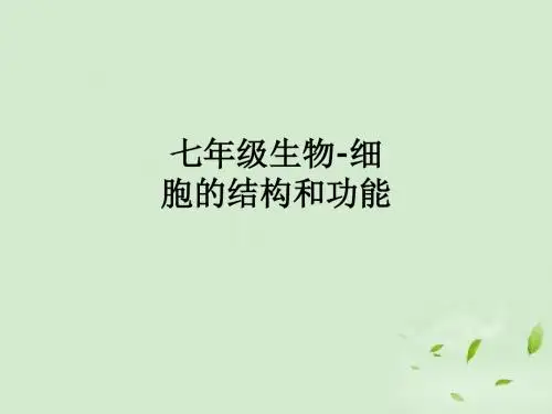 七年级生物-细胞的结构和功能ppt课件