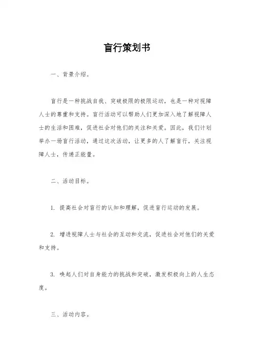 盲行策划书