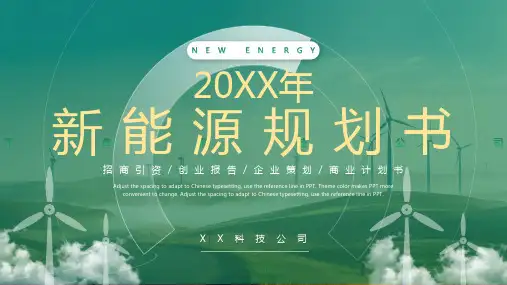 绿色新能源商业计划书PPT模板
