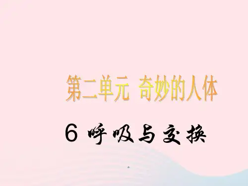 【最新】六年级科学下册 第二单元 奇妙的人体 第6课《呼吸与交换》课件(4) 冀教版-冀教版小学六年