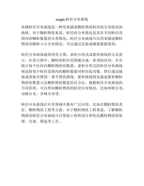 origin粒径分布曲线