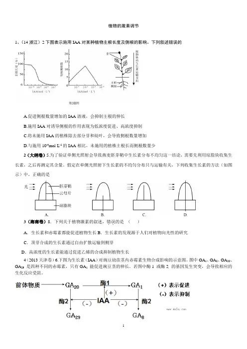 植物的激素调节练习