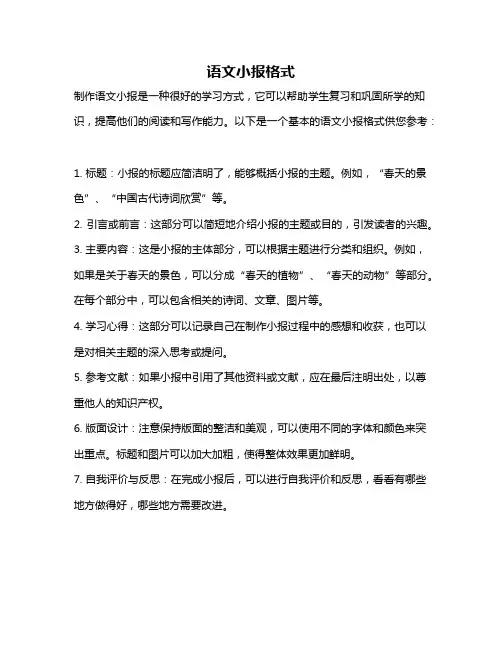 语文小报格式