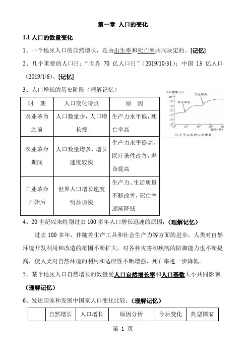 人教版高一地理必修二知识点总结完整26页word文档
