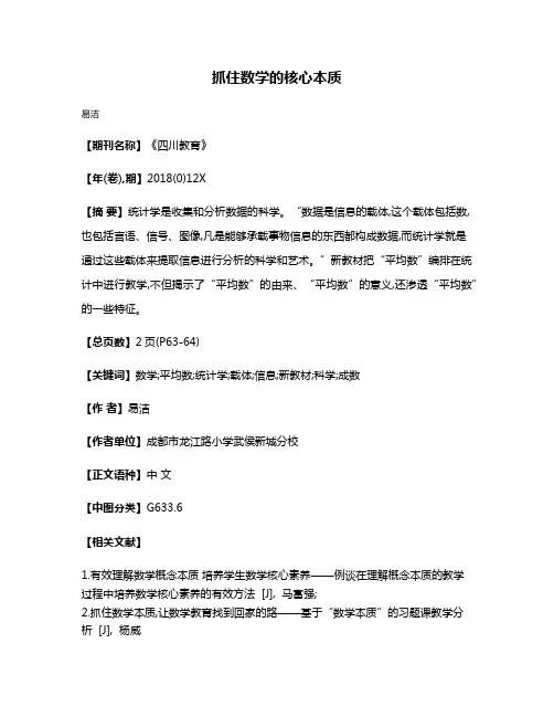 抓住数学的核心本质