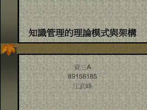 知识管理的理论模式与架构方式(ppt 27页)